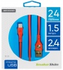 Кабель Atomic SNAKESKIN USB-microUSB, 150 см, красный, 