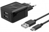 Сетевое зарядное устройство ATOMIC U500, 2USB-A, 2.1A с кабелем TYPE-C, цвет черный | 10.130